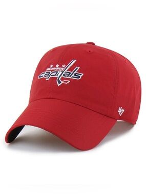 47 Brand Washington Capitals Clean Up Adjustable Strap Hat NHL OSFM Red